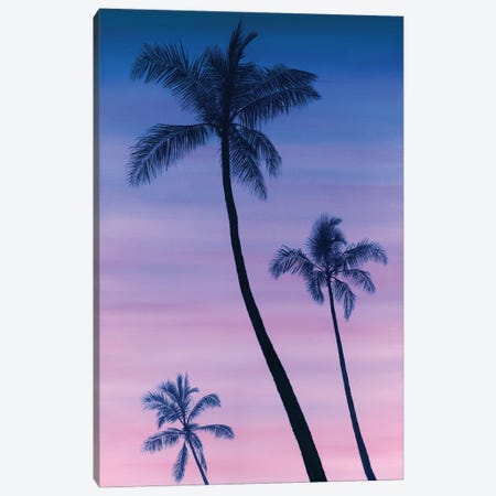 Sunset By The Palm Trees Canvas Print #MLZ10} by Marlene Llanes Canvas Print