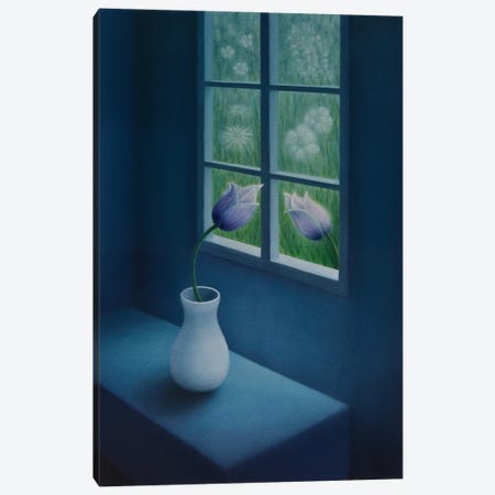 Flowers By The Window Canvas Print #MLZ43} by Marlene Llanes Canvas Art