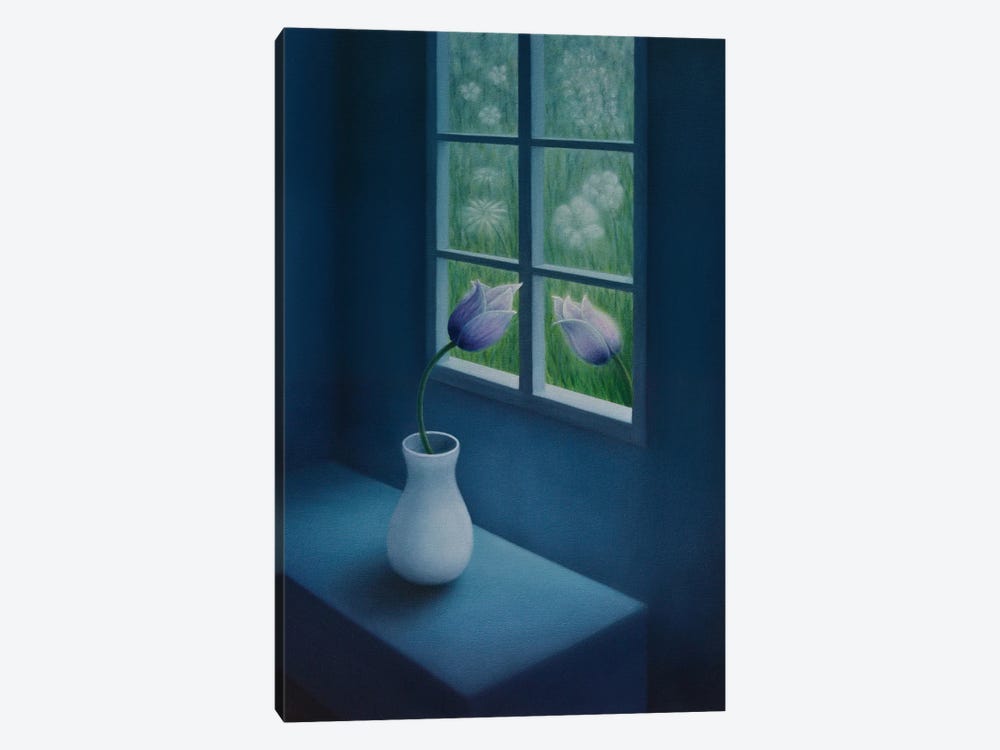 Flowers By The Window by Marlene Llanes 1-piece Canvas Art
