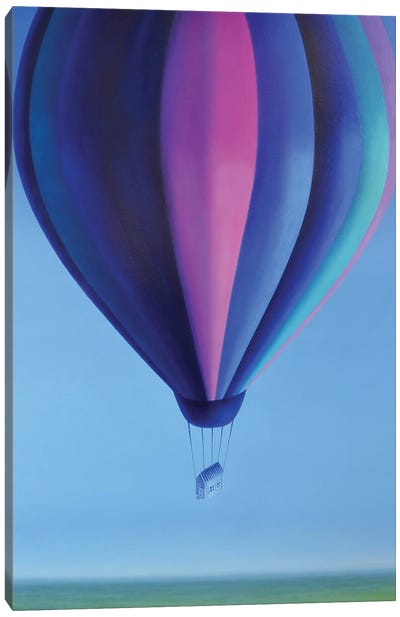 Traveling Tiny House Canvas Art Print - Hot Air Balloon Art