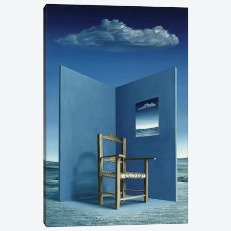 An Invitation (Surreal Landscape With Cloud And Chair) Canvas Print #MLZ55} by Marlene Llanes Canvas Artwork