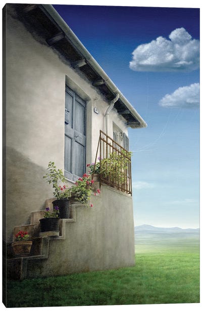 The House On The Hill Canvas Art Print - Stairs & Staircases