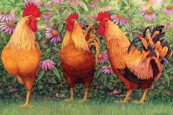 Chickens & Roosters: Roosters en Place I by Marcia Matcham
