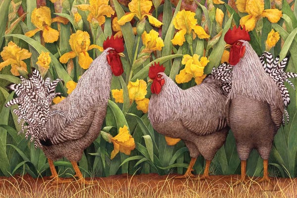 Kitchen: Roosters en Place II by Marcia Matcham