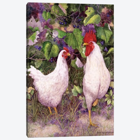 Roosters en Place IV Canvas Print #MMA28} by Marcia Matcham Canvas Art