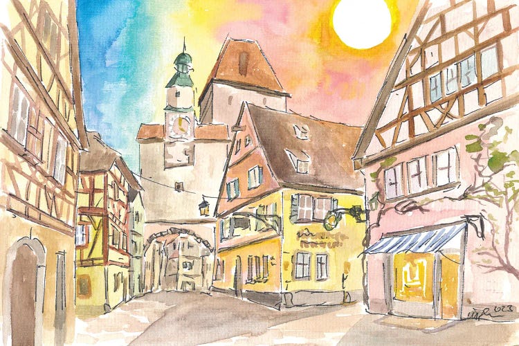 Romantic Rothenburg Tauber Markus Tower And Roder Arch by Markus & Martina Bleichner wall art