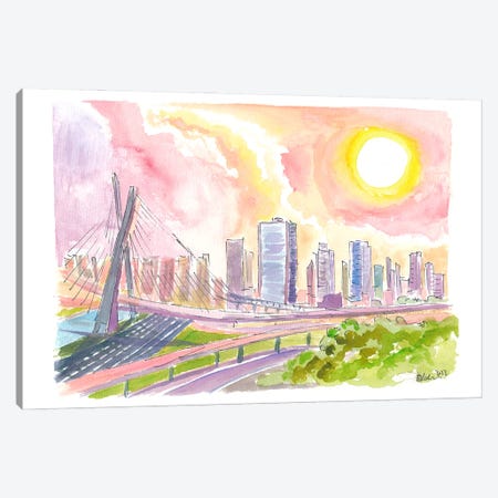 Impressive Skyline Of Sao Paulo Brazil In The Afternoon Canvas Print #MMB1013} by Markus & Martina Bleichner Art Print