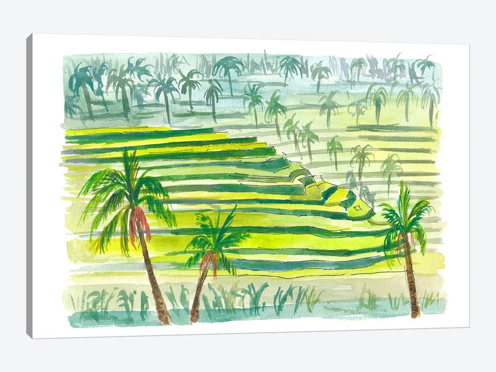 Picturesque Green Bali Rice Terraces by Markus & Martina Bleichner 1-piece Canvas Print