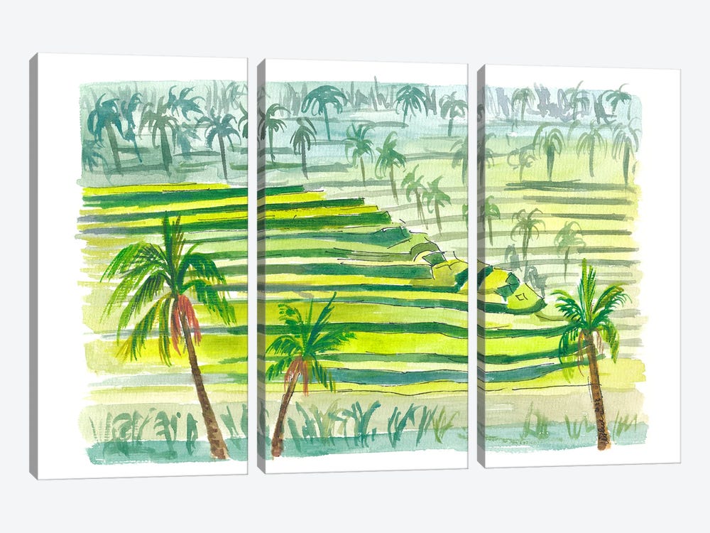 Picturesque Green Bali Rice Terraces by Markus & Martina Bleichner 3-piece Art Print