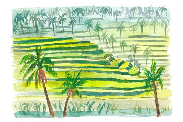 Markus & Martina Bleichner: Picturesque Green Bali Rice Terraces by Markus & Martina Bleichner
