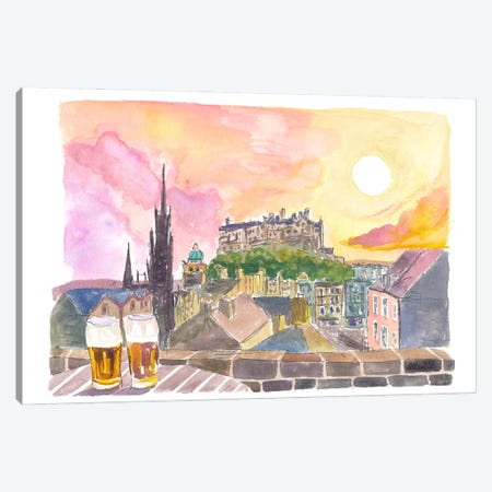 Beautiful Edinburgh Scotland Historic Center And Castle Viewpoint Canvas Print #MMB1015} by Markus & Martina Bleichner Canvas Wall Art