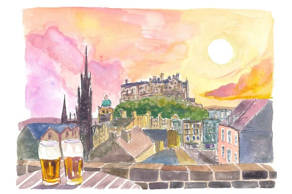 Markus & Martina Bleichner: Beautiful Edinburgh Scotland Historic Center And Castle Viewpoint by Markus & Martina Bleichner
