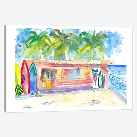 Tropical Dreams At The Beach Bar Under Palms Canvas Print #MMB1016} by Markus & Martina Bleichner Canvas Art