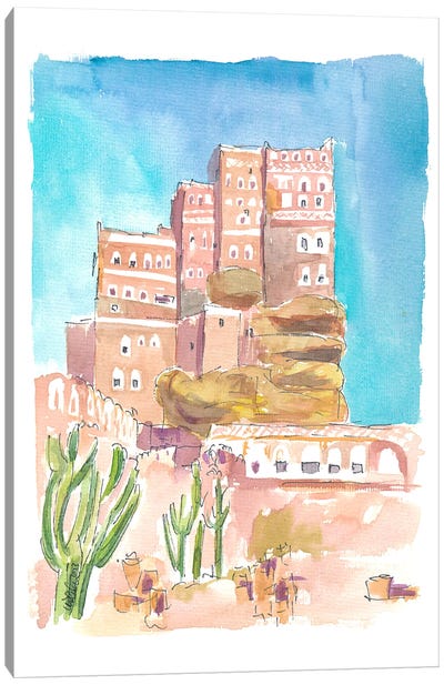 Dar Al-Hajar Historic Rock Palace Near Sanaa Yemen Canvas Art Print - Asia Art