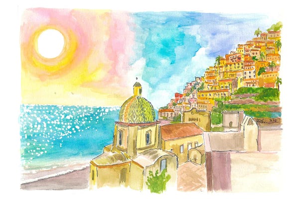 Markus & Martina Bleichner: Positano And The Endless Sea On The Amalfi Coast by Markus & Martina Bleichner