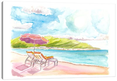 Dreaming Away To Orient Bay Beach Saint Martin Caribbean Canvas Art Print - Caribbean Art