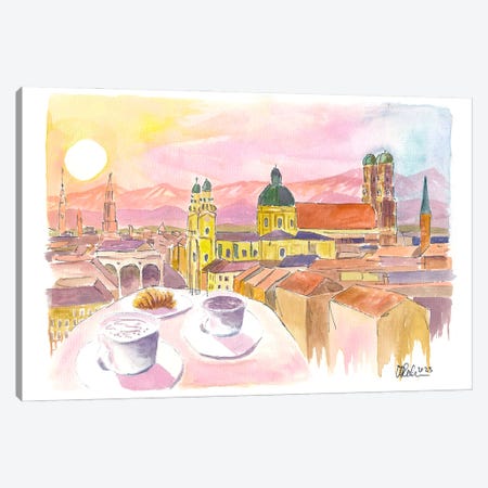 Munich Breakfast With Rooftop Vibes And Historic Center View Canvas Print #MMB1044} by Markus & Martina Bleichner Canvas Art Print