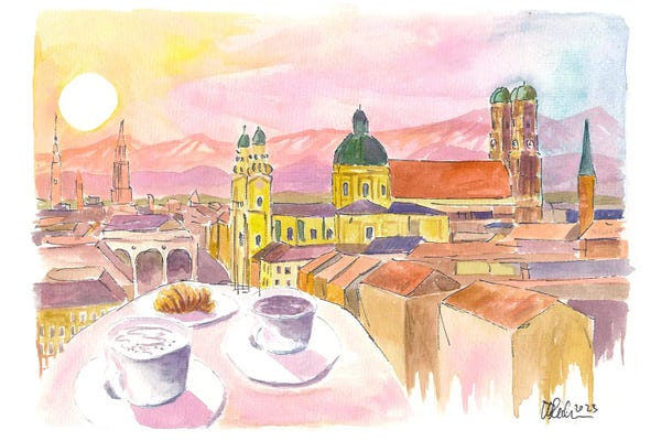 Markus & Martina Bleichner: Munich Breakfast With Rooftop Vibes And Historic Center View by Markus & Martina Bleichner