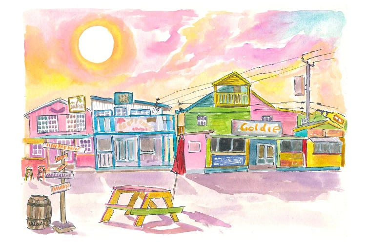 Fish Fry Houses At Sunset On Arawak Cay Nassau Bahamas by Markus & Martina Bleichner wall art