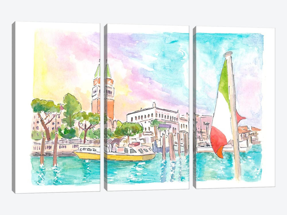 Gorgeous Vaporetto View Of San Marco Venice Italy by Markus & Martina Bleichner 3-piece Canvas Art