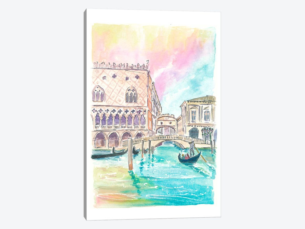 Famous Bridge Of Sighs In Venice Scene From Water by Markus & Martina Bleichner 1-piece Canvas Artwork