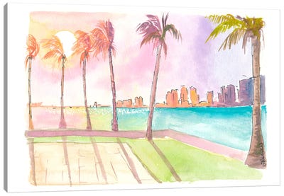 West Palm Beach With Tropical Dreams Under Palms Canvas Art Print - Markus & Martina Bleichner