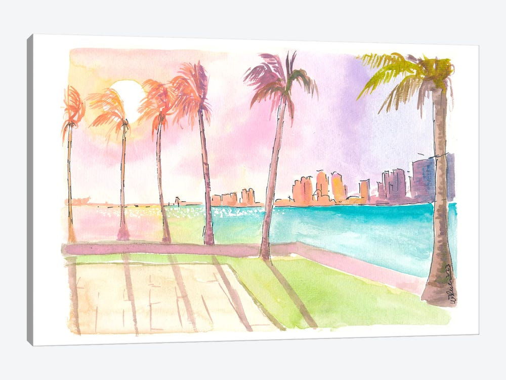 West Palm Beach With Tropical Dreams Under Palms by Markus & Martina Bleichner 1-piece Canvas Artwork