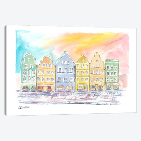 Typical Bavarian Colorful Gothic Old Town Houses Canvas Print #MMB1066} by Markus & Martina Bleichner Canvas Print