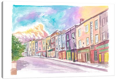 Colorful Portobello Road In Fancy Notting Hill London Canvas Art Print - United Kingdom Art