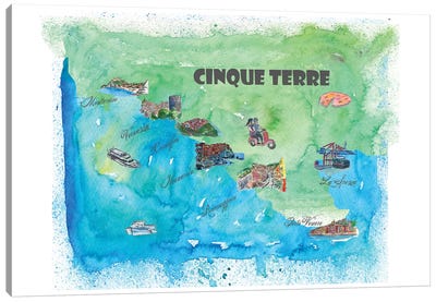 Cinque Terre, Italy Travel Poster Canvas Art Print