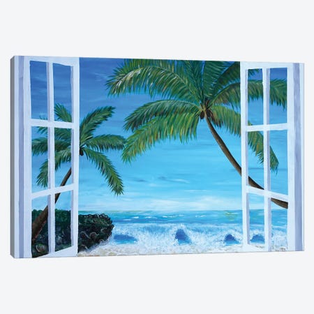 Caribbean Hideaway Seaview Window Dreams Canvas Print #MMB145} by Markus & Martina Bleichner Canvas Art Print