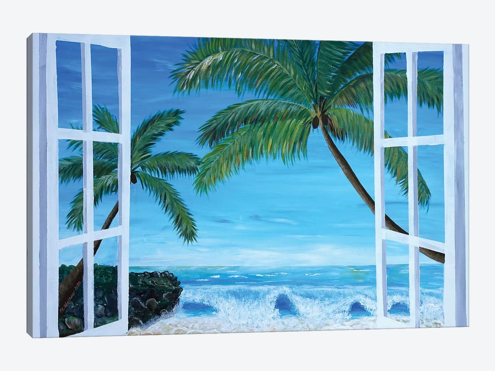 Caribbean Hideaway Seaview Window Dreams by Markus & Martina Bleichner 1-piece Canvas Print
