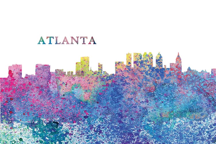Atlanta Georgia Skyline Impressionistic Splash