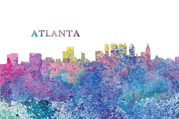 Georgia: Atlanta Georgia Skyline Impressionistic Splash by Markus & Martina Bleichner