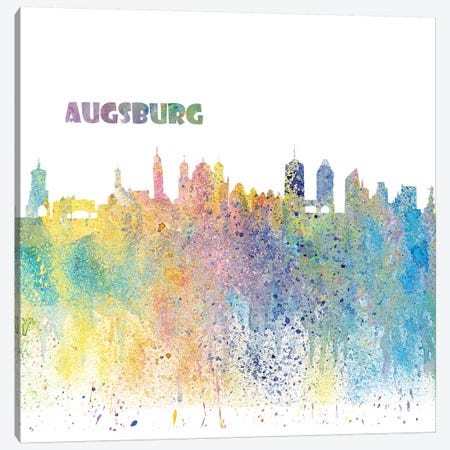 Augsburg Germany Skyline Impressionistic Splash Canvas Print #MMB147} by Markus & Martina Bleichner Art Print