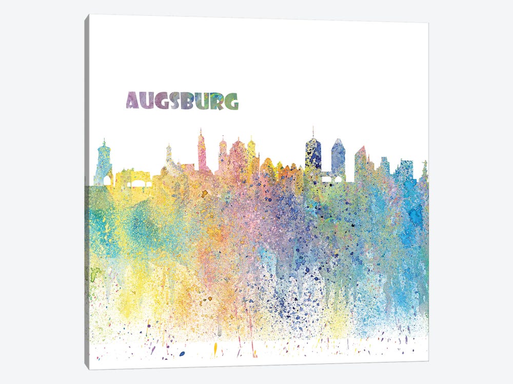 Augsburg Germany Skyline Impressionistic Splash by Markus & Martina Bleichner 1-piece Art Print