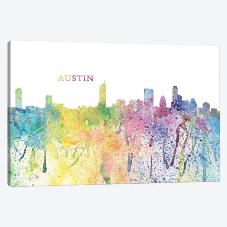 Austin Texas Skyline Impressionistic Splash Canvas Print #MMB148} by Markus & Martina Bleichner Canvas Art