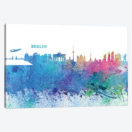 Berlin Germany Skyline Silhouette Impressionistic Splash Canvas Print #MMB151} by Markus & Martina Bleichner Canvas Art Print