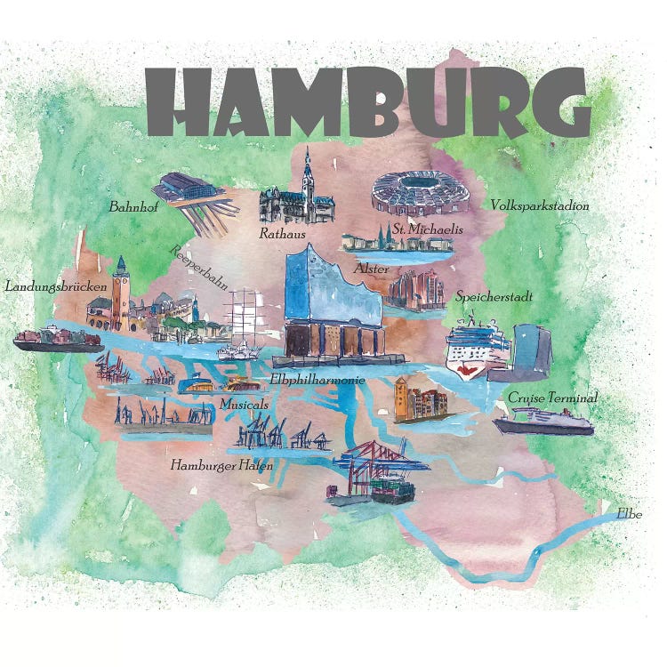 Hamburg, Germany Travel Poster