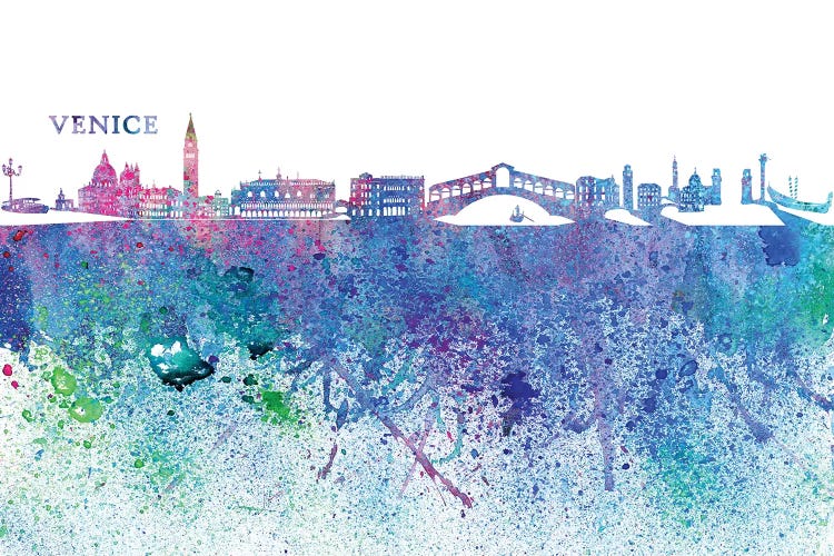 Venice Italy Skyline Silhouette Impressionistic Splash