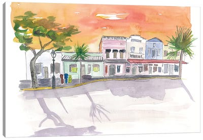 Shops On Duval St Key West Fl Canvas Art Print - Key West Art