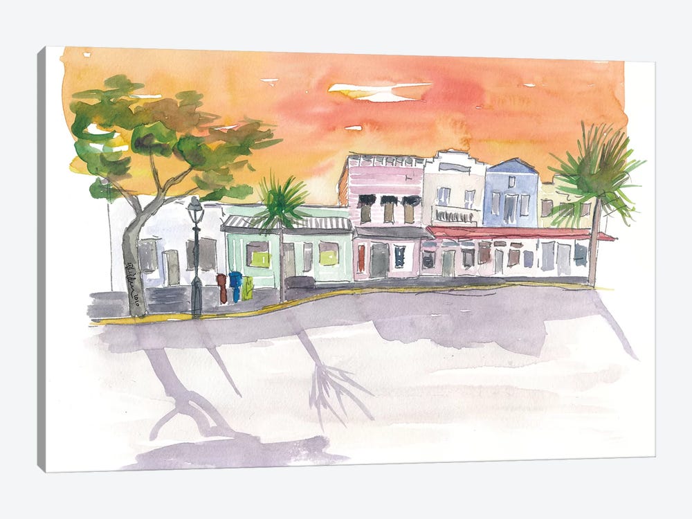 Shops On Duval St Key West Fl by Markus & Martina Bleichner 1-piece Canvas Art