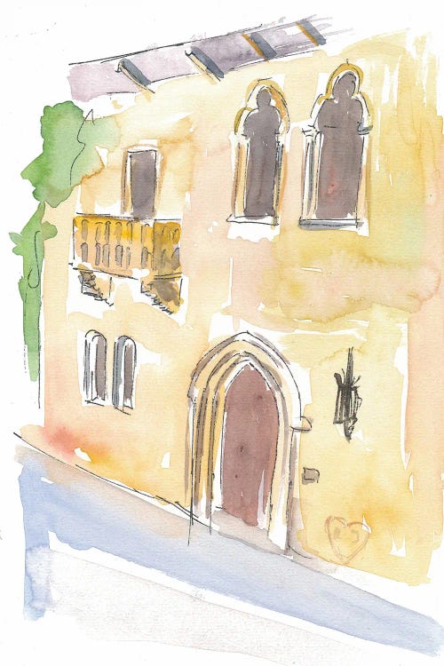Balcony Of Juliet In Verona Symbol Of Love by Markus & Martina Bleichner canvas print
