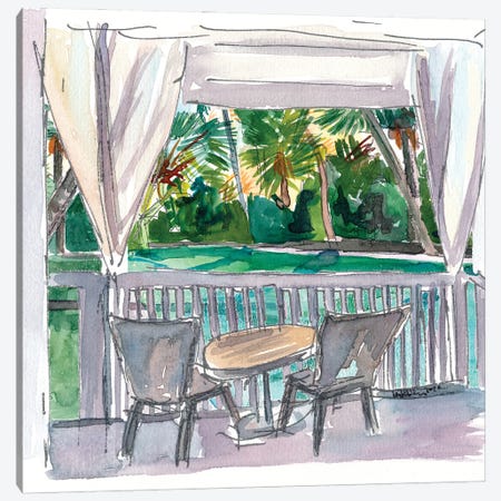 Balcony View with Cool Pool in The Keys Canvas Print #MMB203} by Markus & Martina Bleichner Art Print