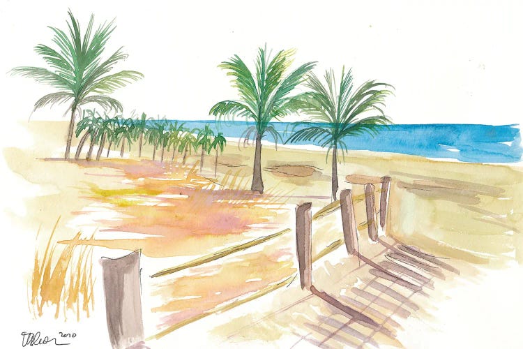 Beach Walk At The Promenade Scene by Markus & Martina Bleichner wall art