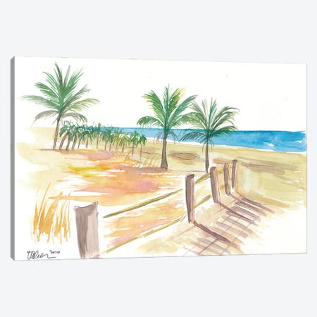 Beach Walk At The Promenade Scene Canvas Print #MMB204} by Markus & Martina Bleichner Canvas Art
