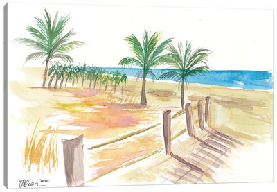 Beach Walk At The Promenade Scene Canvas Art Print - Markus & Martina Bleichner