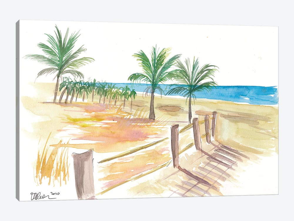 Beach Walk At The Promenade Scene by Markus & Martina Bleichner 1-piece Canvas Wall Art