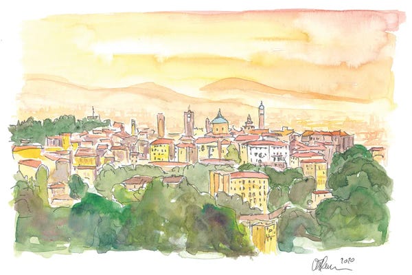 Travel Journal: Bergamo Italy Citta Alta at Dusk by Markus & Martina Bleichner