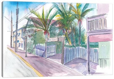 Blue Heaven Thomas St Patio Key West Florida Canvas Art Print - Markus & Martina Bleichner